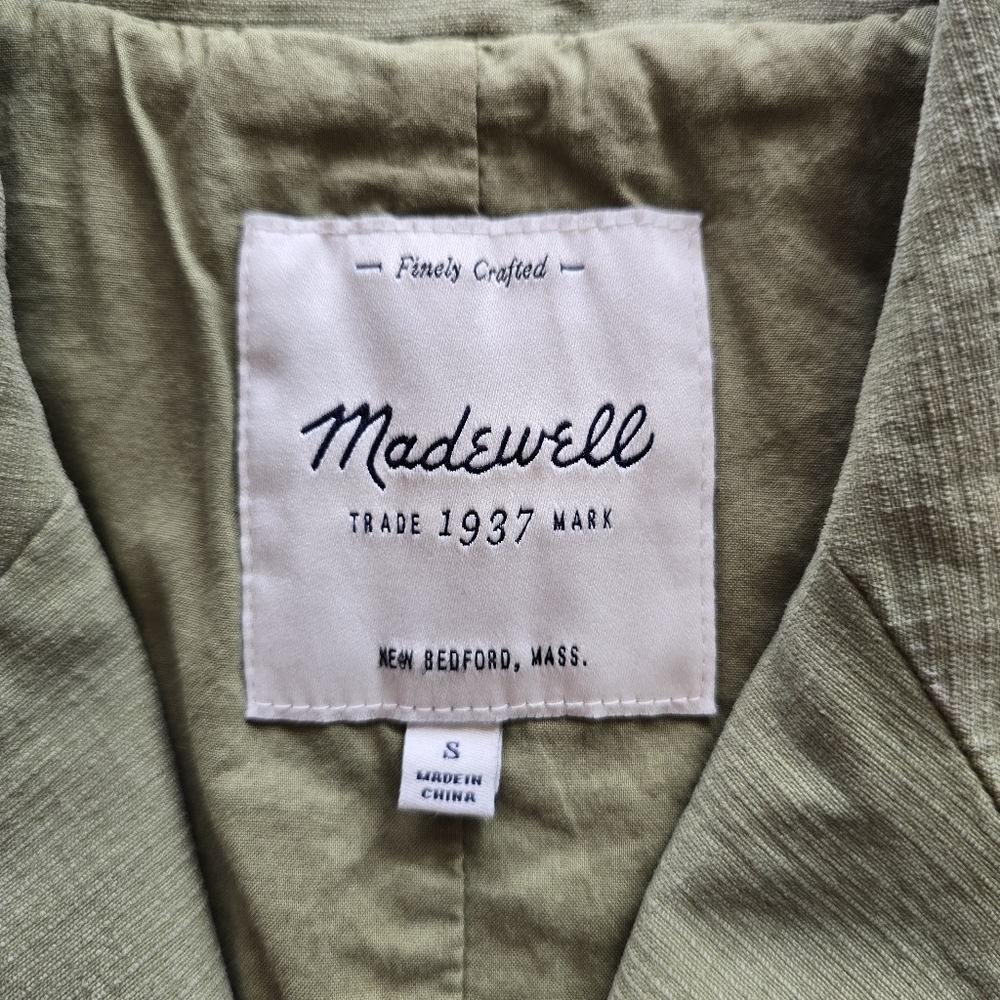 🔥Madewell Green Modern Safari Utility Vest, Asymmetrical Zip A5049, Size S - Picture 10 of 10